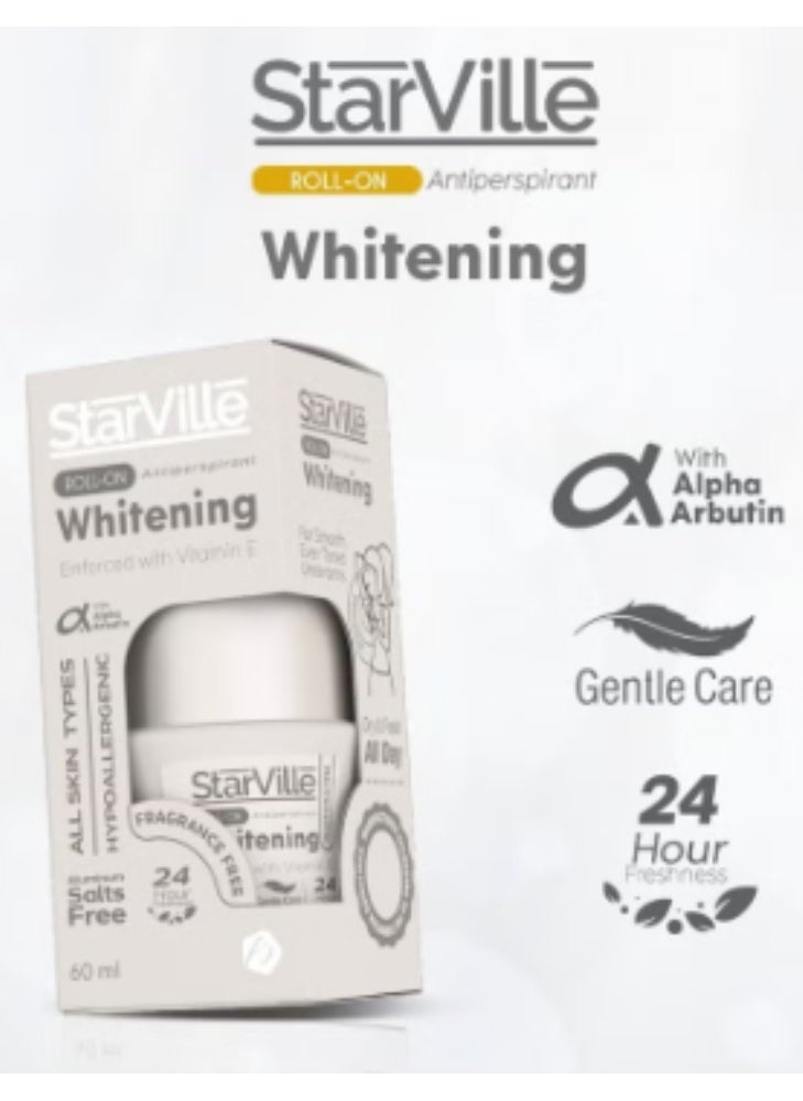 starville - Fragrance Free Whitening Roll On - 60 ML - Gentle Underarm Brightening Deodorant - Image 1