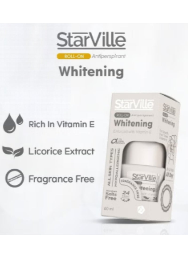 starville - Fragrance Free Whitening Roll On - 60 ML - Gentle Underarm Brightening Deodorant - Image 1
