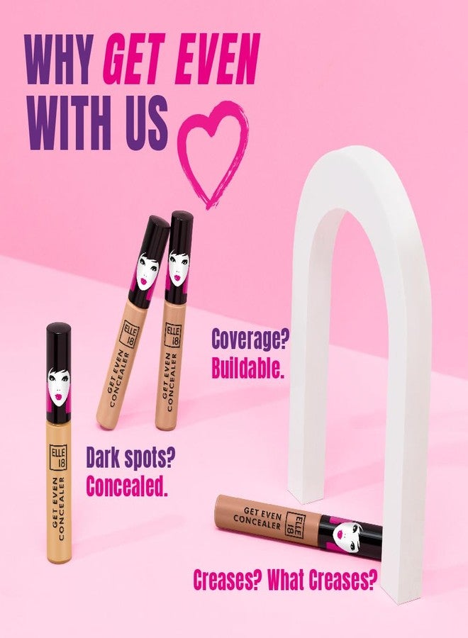 Elle 18 Elle18 Get Even Concealer, Marble, Buildable Coverage Concealer, Covers Dark Spots, Under-eye & Fine Lines, Crease Resistant, Infused with Niacinamide| 5.4ml - Image 5