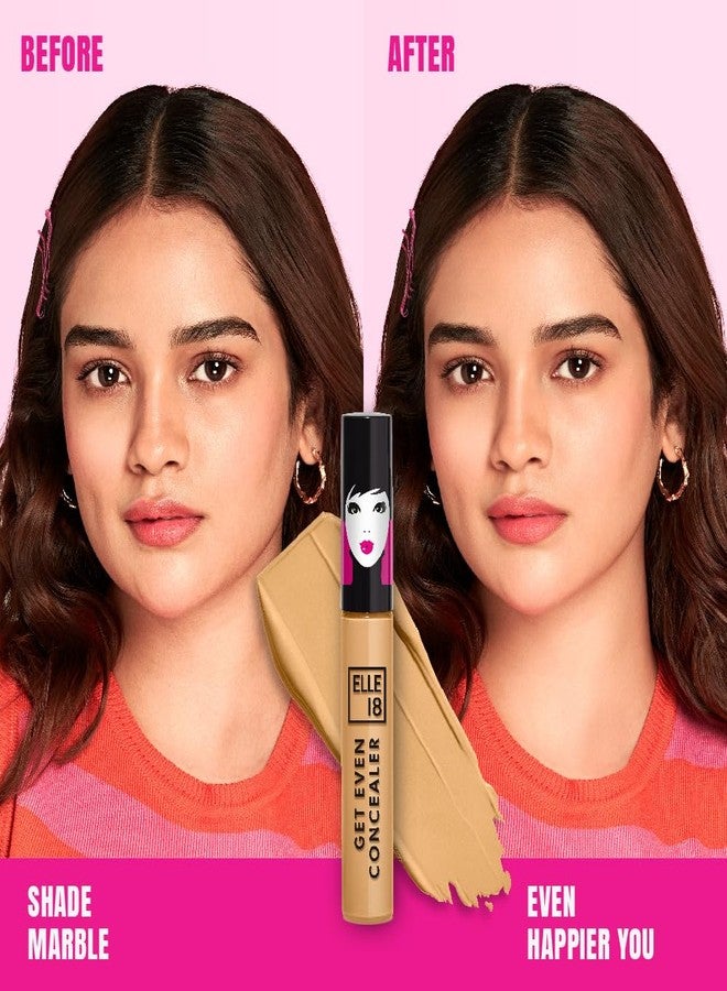 Elle 18 Elle18 Get Even Concealer, Marble, Buildable Coverage Concealer, Covers Dark Spots, Under-eye & Fine Lines, Crease Resistant, Infused with Niacinamide| 5.4ml - Image 3