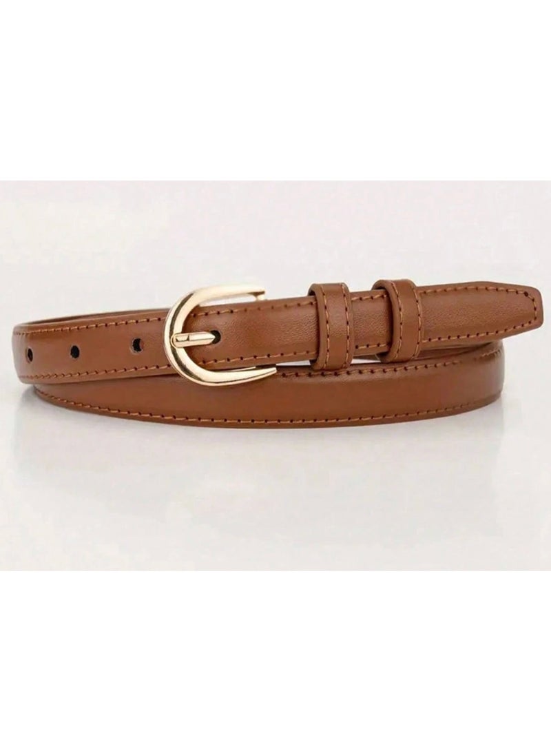 Shein 2pcs Solid Color Casual PU Leather Belt, Minimalist Design, Suitable For Women In Summer, - Image 5