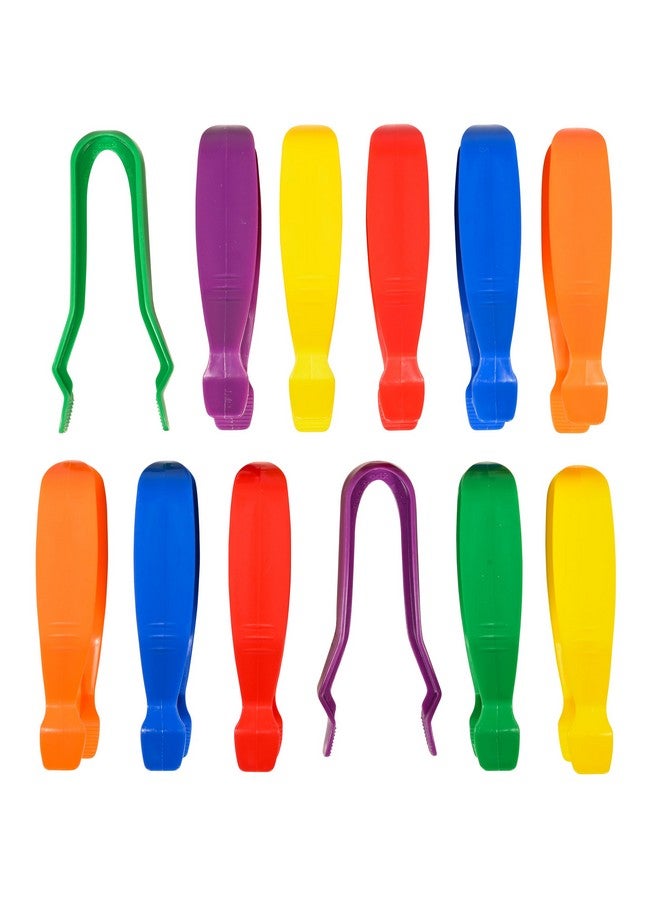 edxeducation edxeducation Jumbo Tweezers | Set of 12 | For Ages 18m+ | 6 Colors | Plastic Toddler and Pre-School Tweezers | Develop Strength and Coordination for Children with Special Needs  - Image 1