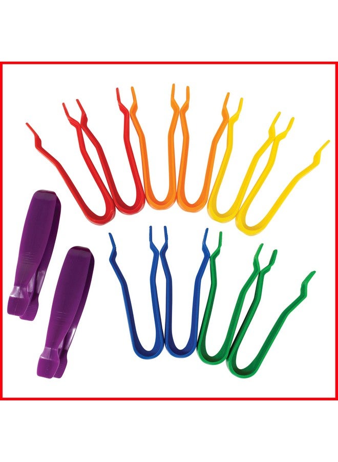 edxeducation edxeducation Jumbo Tweezers | Set of 12 | For Ages 18m+ | 6 Colors | Plastic Toddler and Pre-School Tweezers | Develop Strength and Coordination for Children with Special Needs  - Image 5