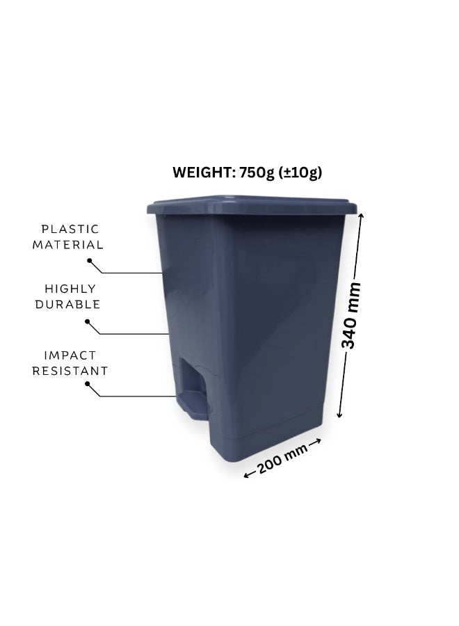 SNH Dustbin | Waste Bin | Trash Bin | Garbage Can | PUSH IT Waste Disposal Bin with Push Lid & Foot Pedal | Step On Waste Bin for Kitchen, Bathroom, Office & Outdoor Use | Durable Plastic Trash Can with Secure Cover | Weather Proof Waste Container - Image 1