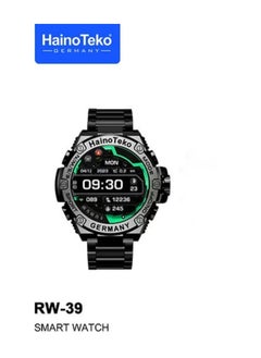 Smart Watch RW-39 Circular Design AMOLED Screen With Wireless Charging And Three Straps Black