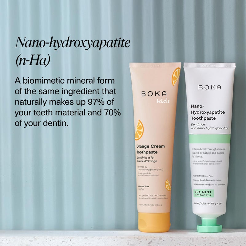 Boka Fluoride Free Toothpaste Nano Hydroxyapatite Toothpaste - Ela Mint, Orange Cream Flavor, 4 oz 2Pk US Manufactured - Image 5