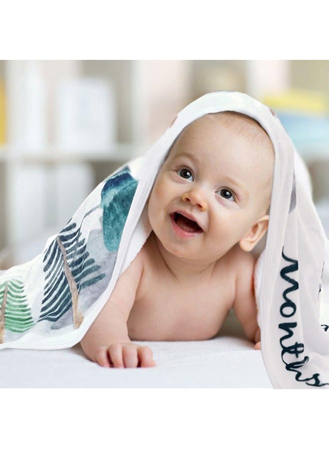 Yoothy Baby Monthly Milestone Blanket for Boy Girl Gender Neutral Gift for Baby Shower, Mountain Blanket for Newborn Picture, Wreath &12 Stickers Included, Soft Flannel Blanket 45''x40'' - Image 5