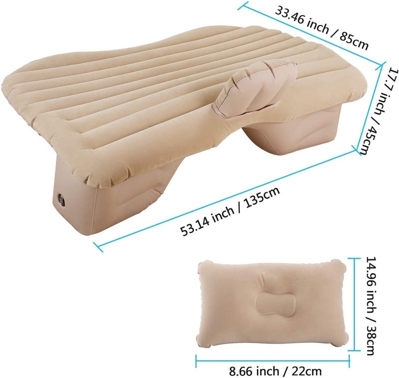 Astoria Car Bed Mattress with Pump 2 Air Pillow Quick Inflatable Back Seat Bed Car Inflatable Mattress Car Bed for KidsTravelTripsCampingPicnicPool BeachUniversal Fit Car Accessories Cream - Image 4