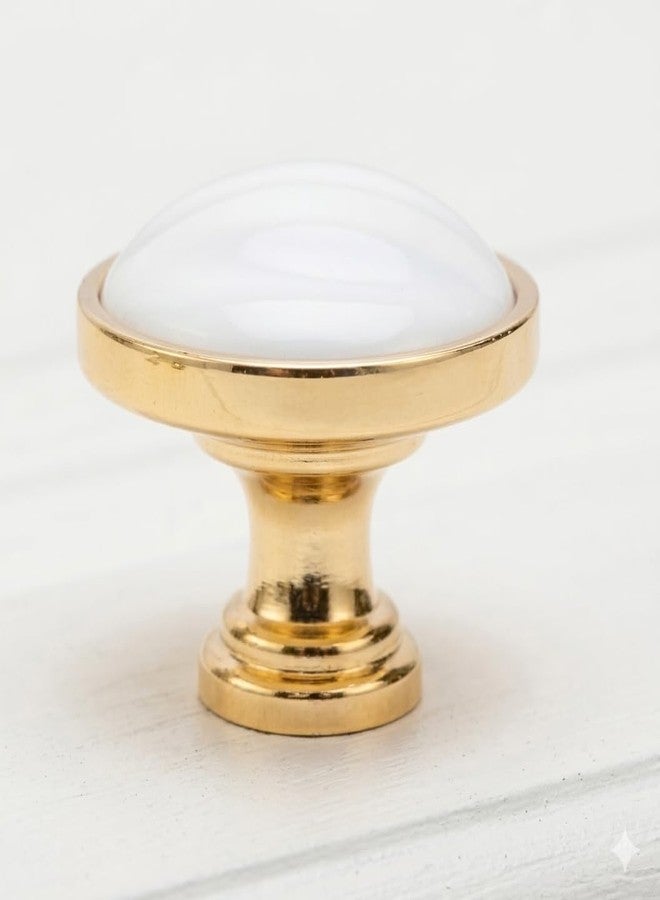 ES EVGOR STUDIO Evgor Studios Ceramic and Gold Cabinet Knob for Chest of Drawer,sidetable,Kitchen Cabinet etc Pack of 2 - Image 2