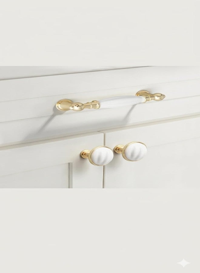 ES EVGOR STUDIO Evgor Studios Ceramic and Gold Cabinet Knob for Chest of Drawer,sidetable,Kitchen Cabinet etc Pack of 2 - Image 3