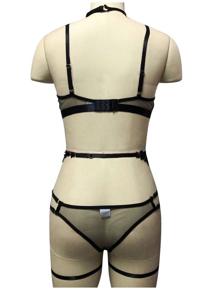 Ward - Women's Transparent Black Floral Lingerie Set Two-Piece - Image 1