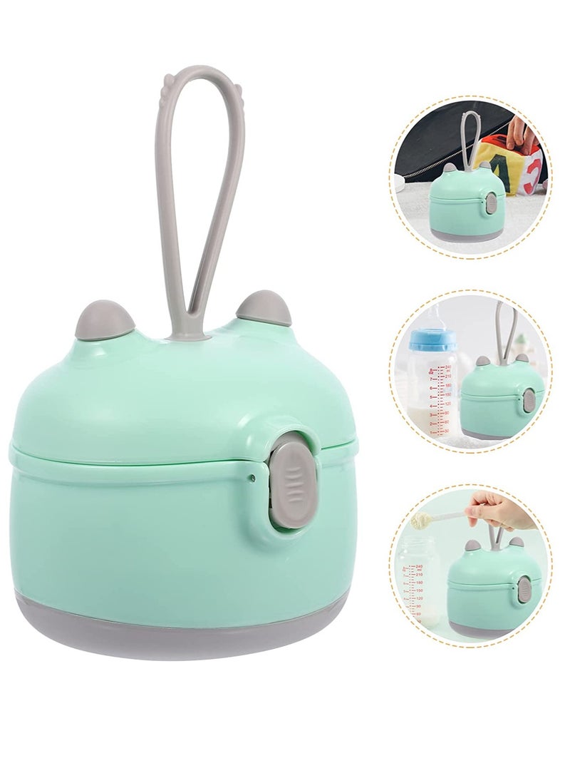 Excefore Baby Formula Dispenser, Portable Milk Powder Dispenser Snack Storage Container, Plastic Milk Powder Box for Travel Bedroom Outdoor (Green) - Image 1