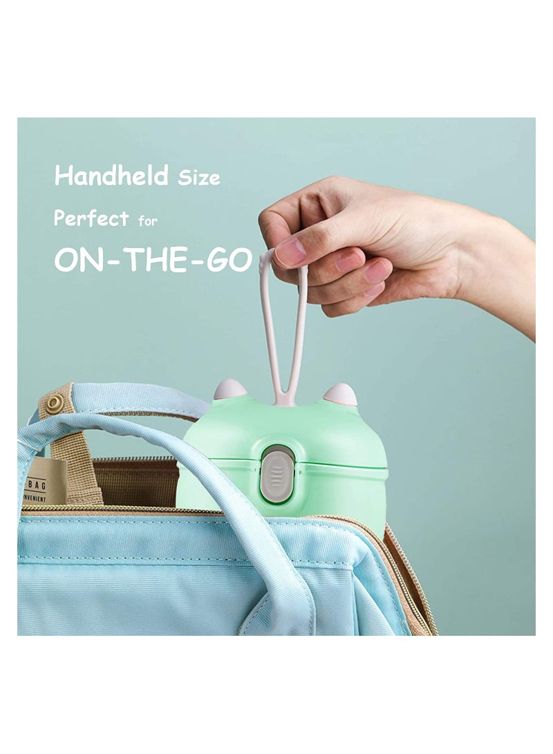 Excefore Baby Formula Dispenser, Portable Milk Powder Dispenser Snack Storage Container, Plastic Milk Powder Box for Travel Bedroom Outdoor (Green) - Image 4