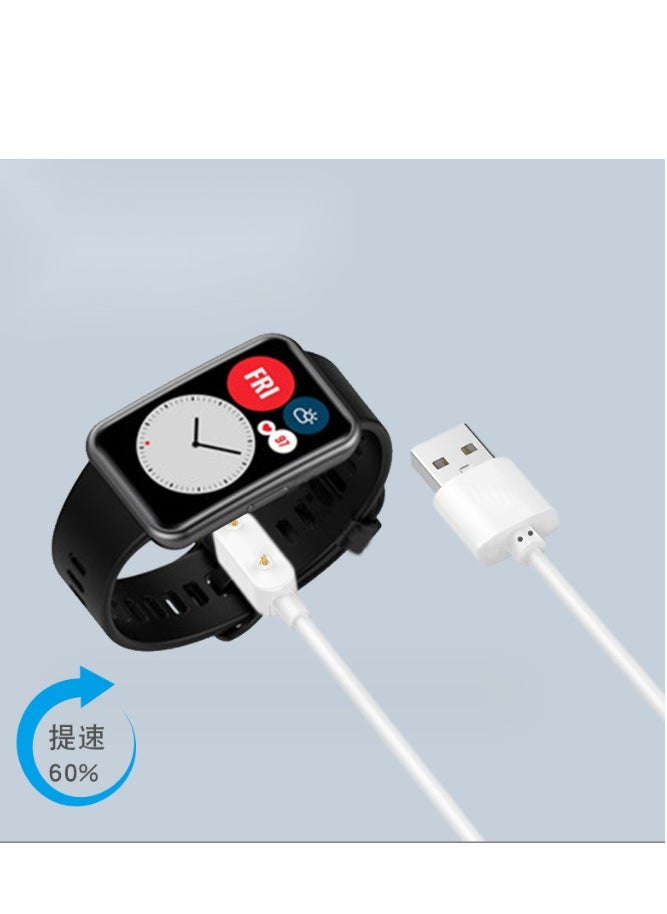 Generic - 2-Piece Charging Cable for Huawei Watch Fit / Watch mini / Huawei Band 6 / Huawei Band 7 / HONOR Band 6 / Honor Watch ES Black/White - Image 1
