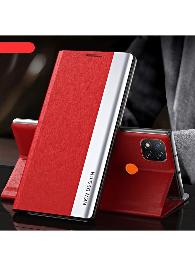 The Bros Case For Xiaomi Redmi 9C Side Electroplated Magnetic Ultra-Thin Horizontal Flip Leather Case with Holder