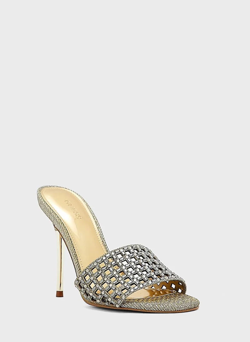 GUESS Embellished Crystal Sandals