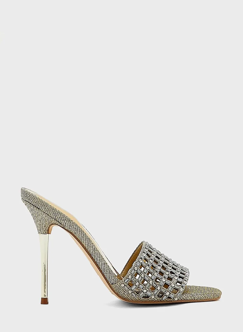GUESS Embellished Crystal Sandals