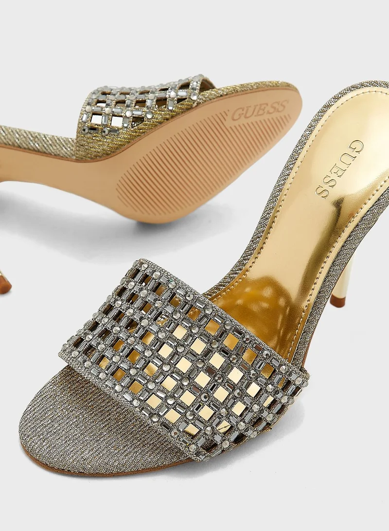 GUESS Embellished Crystal Sandals