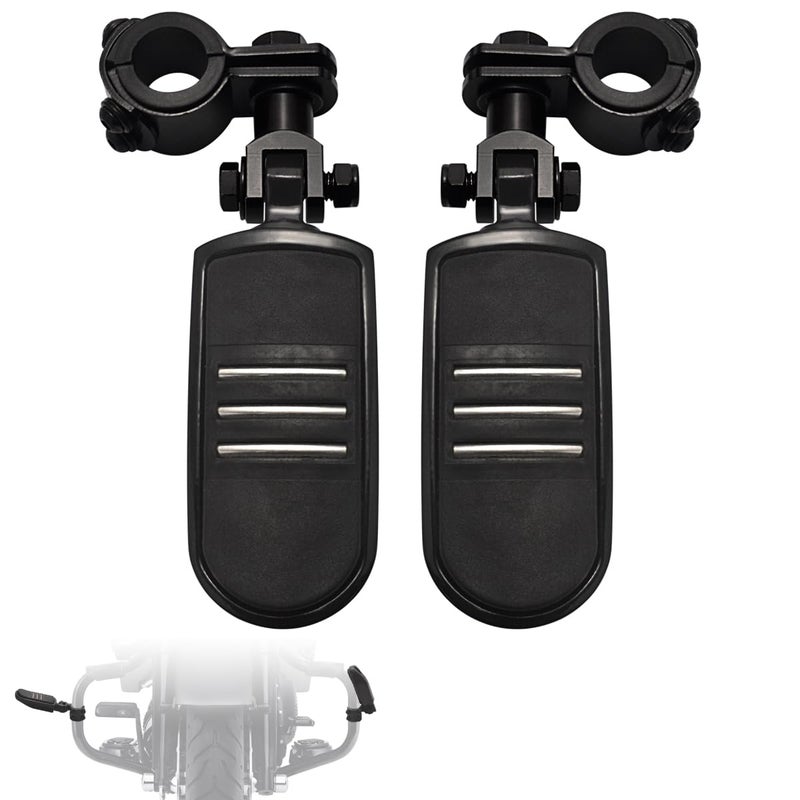 FOVPLUE 1" 1.25" 1.34" Highway Footpegs,Motorcycle Foot Pegs Foot Rest Mount Clamp Kit for Harley Indian Road King Street Glide Honda Kawasaki Suzuki Yamaha 25mm 32mm 34mm engine guard or tube Black