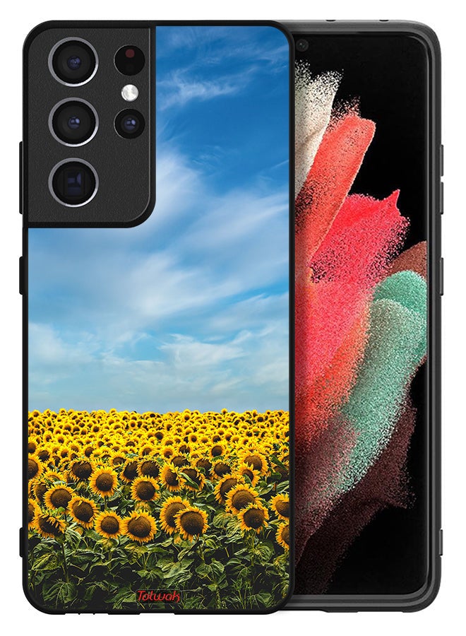 Tolwak Samsung Galaxy S21 Ultra 5G Protective Case Cover Sunflowers Under The Sky - Image 2