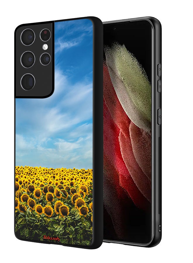 Tolwak Samsung Galaxy S21 Ultra 5G Protective Case Cover Sunflowers Under The Sky - Image 1