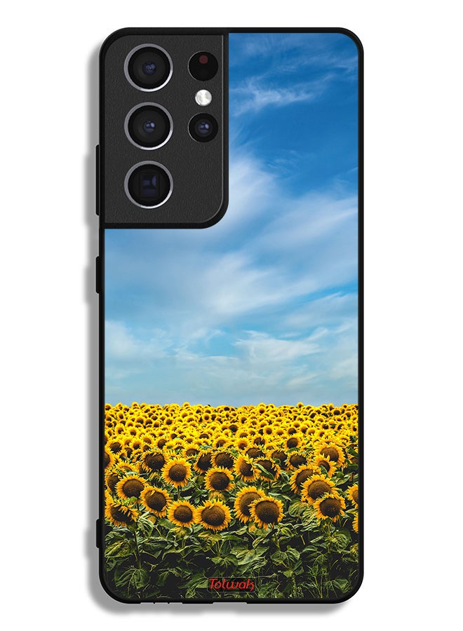 Tolwak Samsung Galaxy S21 Ultra 5G Protective Case Cover Sunflowers Under The Sky - Image 3