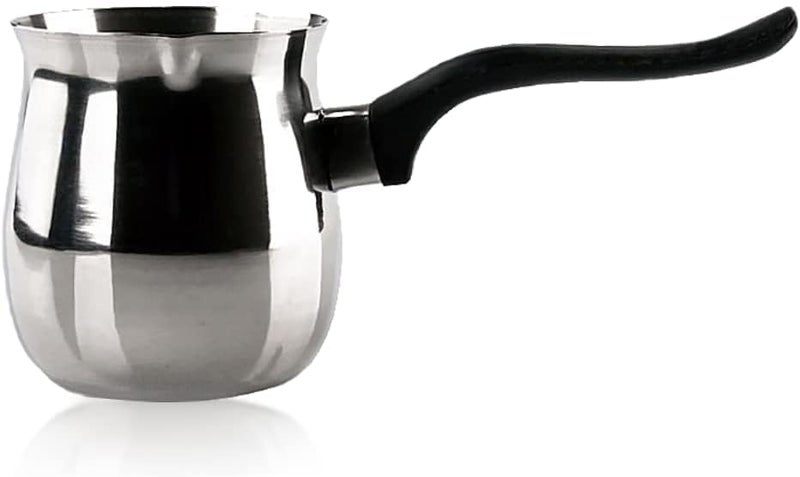 FINALITY إبريق تسخين الحليب/القهوة/الشاي من الفولاذ المقاوم للصدأ مع مقبض غير ساخن، فضي (250 مل) - Image 1