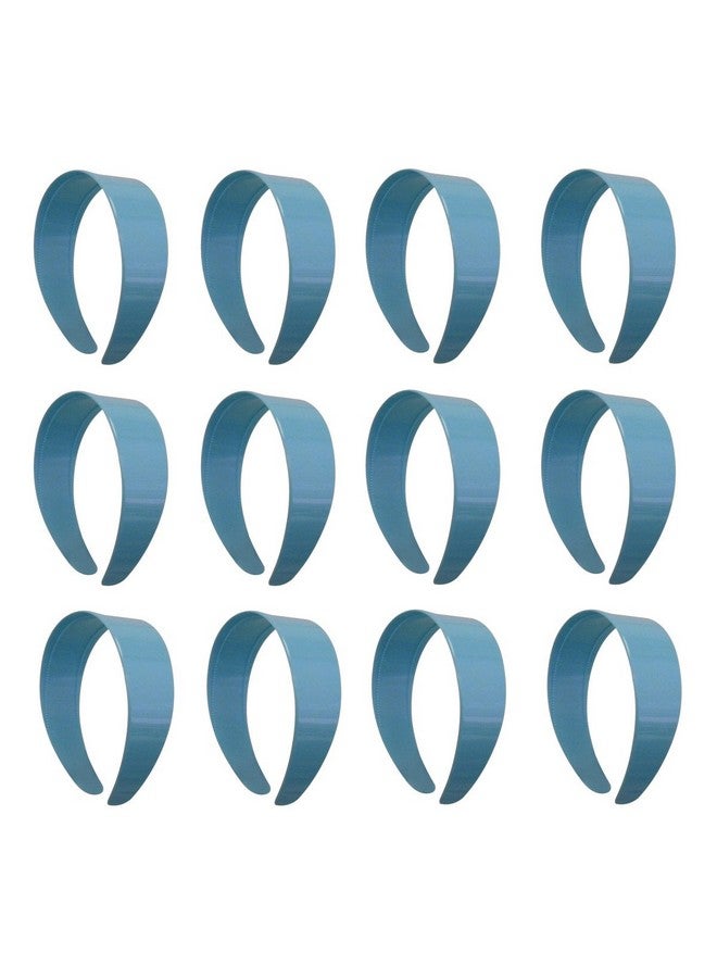 Motique Accessories One Dozen 2 Inch Plastic Headbands With Teeth For Women And Girls Light Blue - Image 1