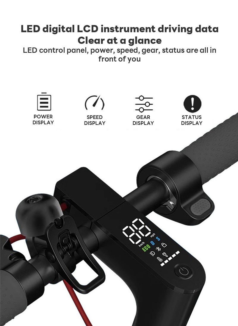 ETG 8.5" Electric Scooter for Adults – 25KM/H, 20KM Range, 350W Brushless Motor, Dual Brakes, F E-Brake + R Disc, APP Control, Air-Filled Tires, LCD Display, Foldable & Portable, 120KG Load – Black  - Image 4