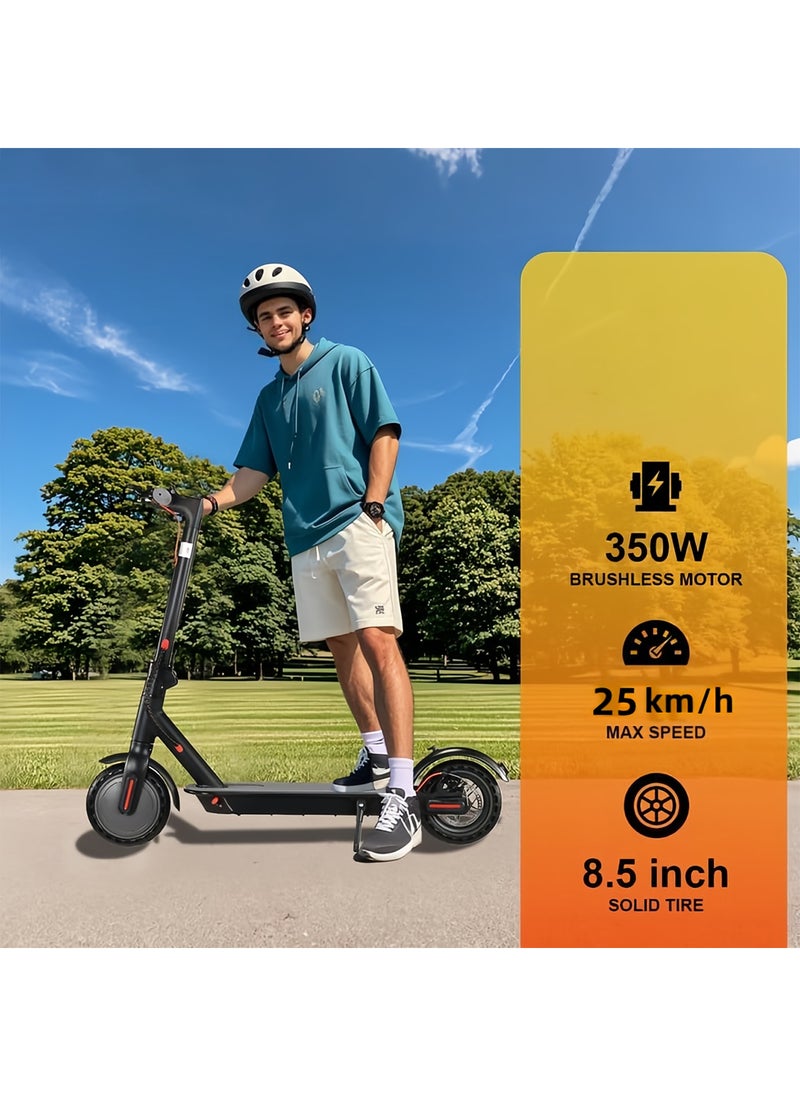 ETG 8.5" Electric Scooter for Adults – 25KM/H, 20KM Range, 350W Brushless Motor, Dual Brakes, F E-Brake + R Disc, APP Control, Air-Filled Tires, LCD Display, Foldable & Portable, 120KG Load – Black  - Image 2