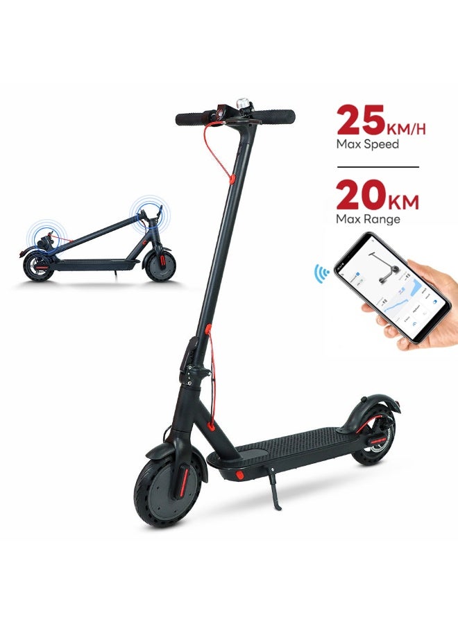 إي تي جي 8.5 "سكوتر كهربائي للبالغين - 25KM / H ، 20KM Range ، 350W محرك بلا فرشاة ، الفرامل المزدوجة ، F E-الفرامل + R القرص ، التحكم في التطبيق ، الإطارات المملوءة بالهواء ، شاشة LCD ، قابلة للطي والمحمولة ، تحميل 120KG - أسود - Image 1