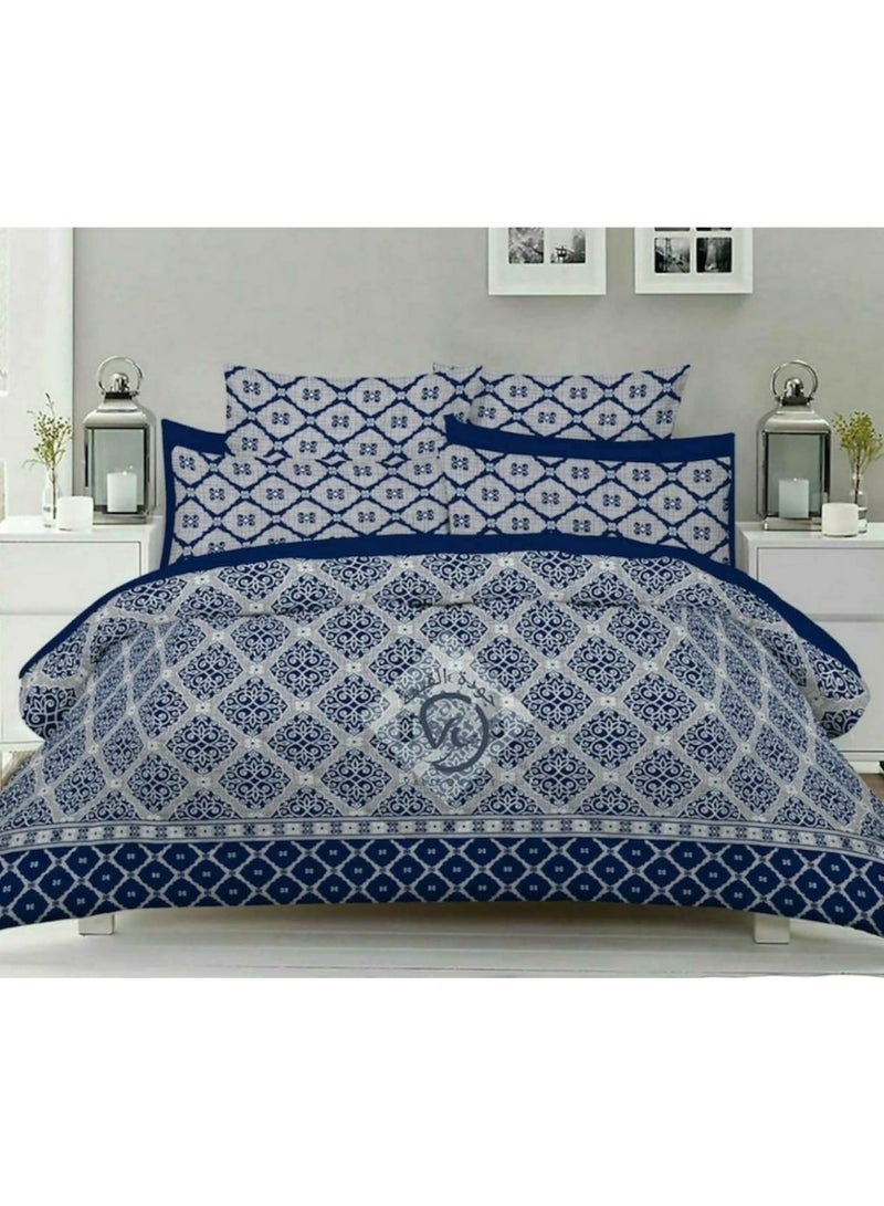 Double Bed sheet Set King Size- Cotton Bedsheet Printed with Pillow Covers