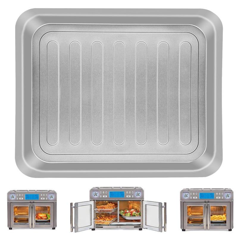 GXF Air Fryer Accessories for Emeril Lagasse Dual Zone 360 Air Fryer Oven 25 QT Extra Large, 14''Ã—12'' Steel Air Fryer Tray Grill Pan Grill Plate Crisper Plate Replacement Parts Rack - Image 1