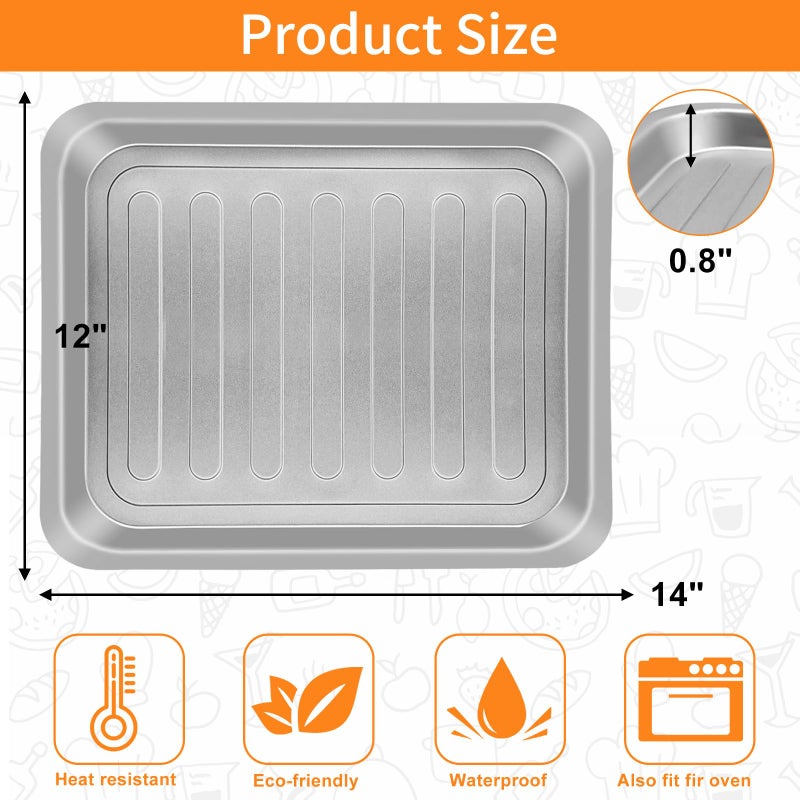 GXF Air Fryer Accessories for Emeril Lagasse Dual Zone 360 Air Fryer Oven 25 QT Extra Large, 14''Ã—12'' Steel Air Fryer Tray Grill Pan Grill Plate Crisper Plate Replacement Parts Rack - Image 2