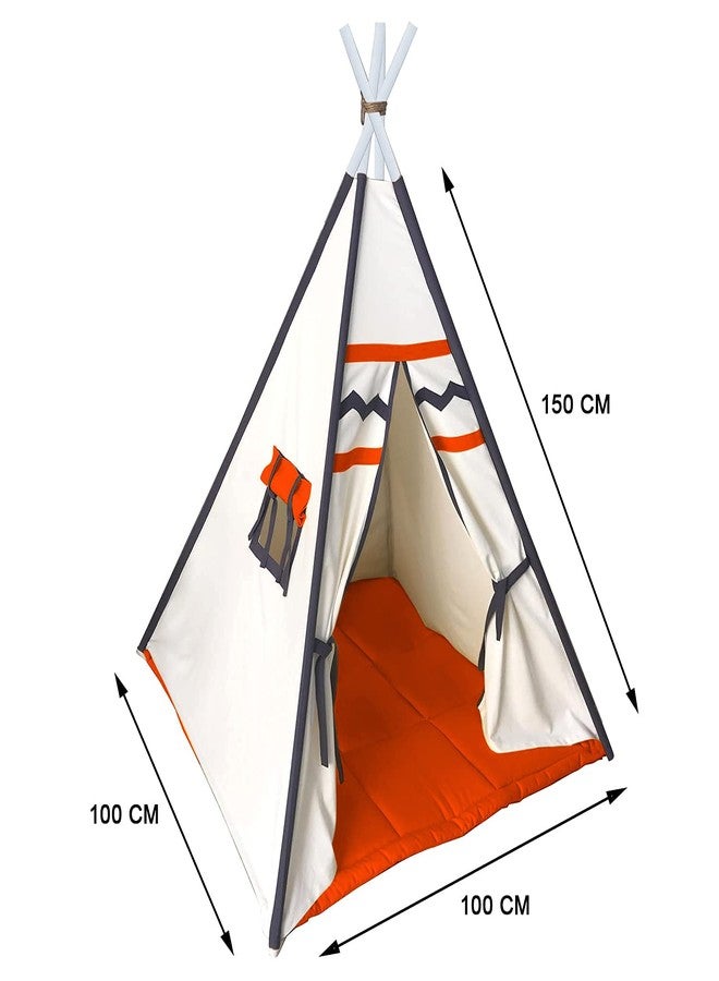 next day art Play Tent for Kids Portable Foldable Flag House for Children Play Tents with Mat for Girl&Boy Playhouse Toys Or Child Indoor&Outdoor with Baby Pillow Red-White, 1 Playtime Theme - Image 4