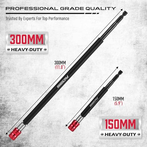 SEDY 2-Piece 6", 12" Extra Long Magnetic Screwdriver Bit Holders, 1/4 Inch Hex Shank Quick Release Extension Adapter, Durable CR-V Steel, Universal Fit for Impact Driver Bits - Image 5