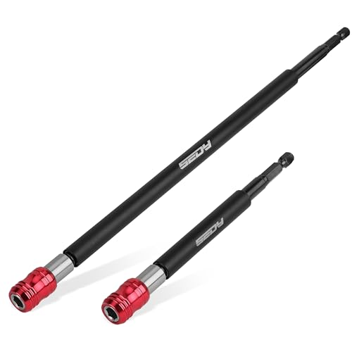 SEDY 2-Piece 6", 12" Extra Long Magnetic Screwdriver Bit Holders, 1/4 Inch Hex Shank Quick Release Extension Adapter, Durable CR-V Steel, Universal Fit for Impact Driver Bits - Image 1