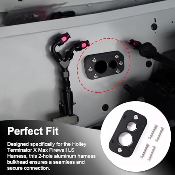 rayihni Fit Holley Terminator X Max Firewall Pass Through- Eliminates Gromet in Fire Wall Anodized Black - Image 3