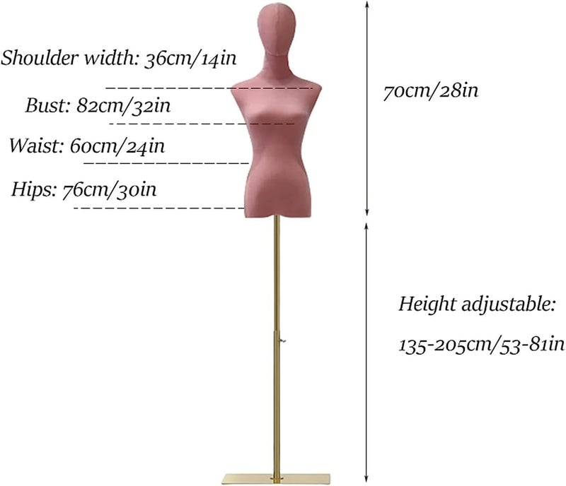 Mannequins Simple Half Body Manikin with Metal Square Base Female Mannequin Torso Adjustable - Image 1