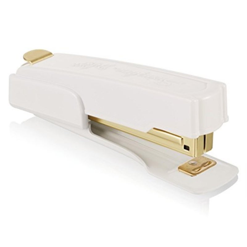 Swingline Vintage Stapler, 20 Sheet Capacity, Jam Free, Compact, Built-In Staple Remover, Metal, White and Gold (S7042301AZ) - Image 1