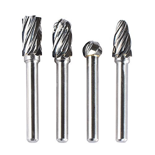 SpeTool Carbide Rotary Burr For Aluminum (Non-Ferrous) Poring And Polishing Bits (Non-Ferrous) 1/4 inch shank 4Pcs/Pack - Image 3