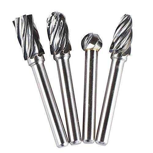 SpeTool Carbide Rotary Burr For Aluminum (Non-Ferrous) Poring And Polishing Bits (Non-Ferrous) 1/4 inch shank 4Pcs/Pack - Image 2