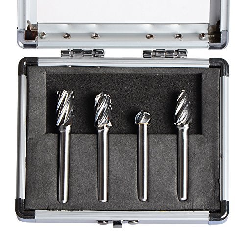SpeTool Carbide Rotary Burr For Aluminum (Non-Ferrous) Poring And Polishing Bits (Non-Ferrous) 1/4 inch shank 4Pcs/Pack - Image 1