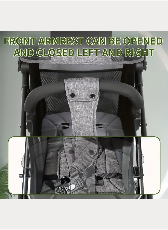 Bukela - Portable Lightweight Baby Stroller - One-Key Foldable Travel Push Chair, 360° Universal Wheels, Multi-Position Reclining Back, Large Canopy with Skylight, Adjustable Footrest, Aluminum Alloy Frame, Compact Fold, Ideal for Newborns to Toddlers (0-3 Years) - Image 1