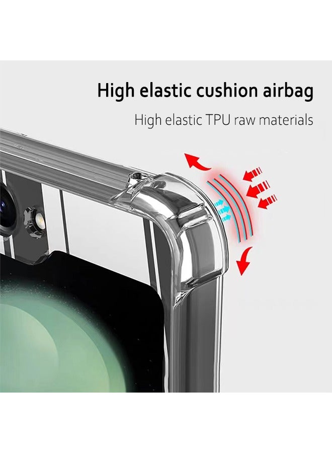 Magnetic Clear Case for Samsung Galaxy Z Flip 5 5g, Support Magsafe and Wireless Charger, Transparent Shockproof and Drop-Proof Phone Back Cover for Galaxy Z Flip 5  - Image 4