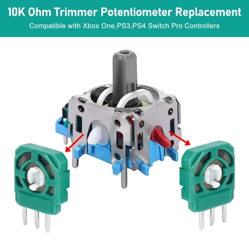 EEEKit 20 قطعة بديل لمستشعر مقاوم التعديل لجهاز Xbox One PS3 PS4 Switch Pro Controller عصا التحكم التناظرية، 10K أوم - Image 2
