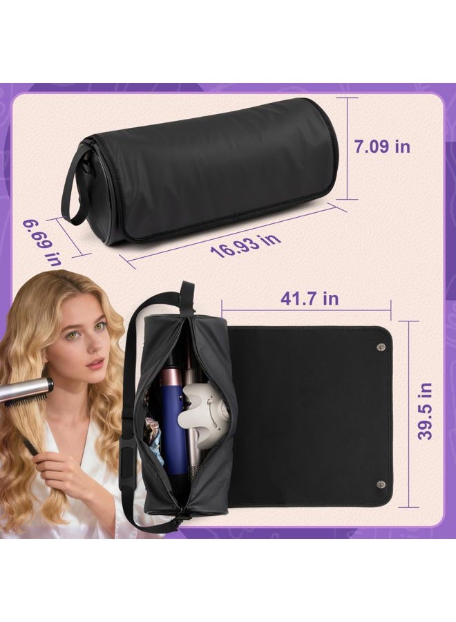MIUONO Hair Tools Travel Bag, Hair Tool Organizer with Big Heat Resistant Mat, Hair Dryer Curling Iron Travel Case for Flat Irons, Straighteners and Haircare Accessories - Image 2