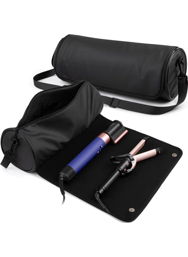 MIUONO Hair Tools Travel Bag, Hair Tool Organizer with Big Heat Resistant Mat, Hair Dryer Curling Iron Travel Case for Flat Irons, Straighteners and Haircare Accessories - Image 1