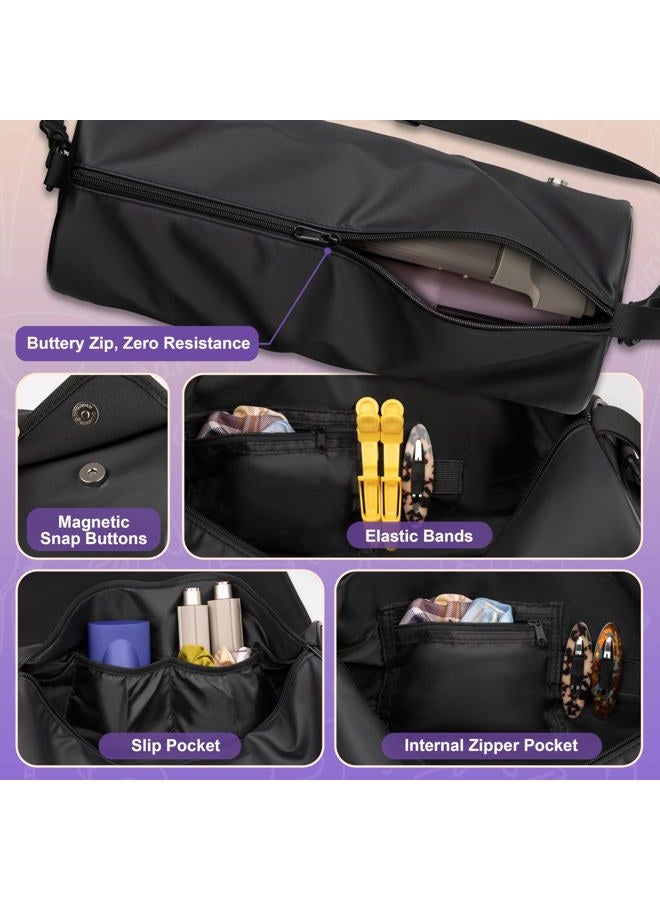 MIUONO Hair Tools Travel Bag, Hair Tool Organizer with Big Heat Resistant Mat, Hair Dryer Curling Iron Travel Case for Flat Irons, Straighteners and Haircare Accessories - Image 5