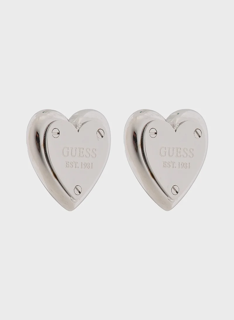 جس Ladies ER 12MM HEART LOCK STUDS